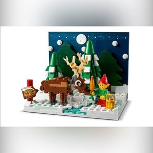 LEGO Holiday Scene with Reindeer and Elf